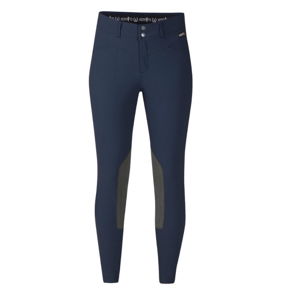 Kerrits Equestrian Crossover Knee Patches Blue Breeches Pants medium